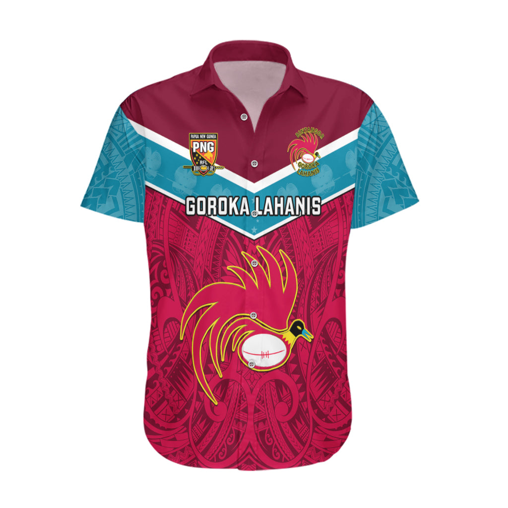 Custom Papua New Guinea Rugby Hawaiian Shirt Goroka Lahanis PNG Polynesian Pattern LT14 Red - Polynesian Pride