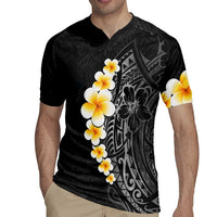 Black Tropical Plumeria With Galaxy Polynesian Art Rugby Jersey