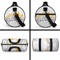 White Tropical Plumeria With Galaxy Polynesian Art Duffle Bag LT14 - Polynesian Pride