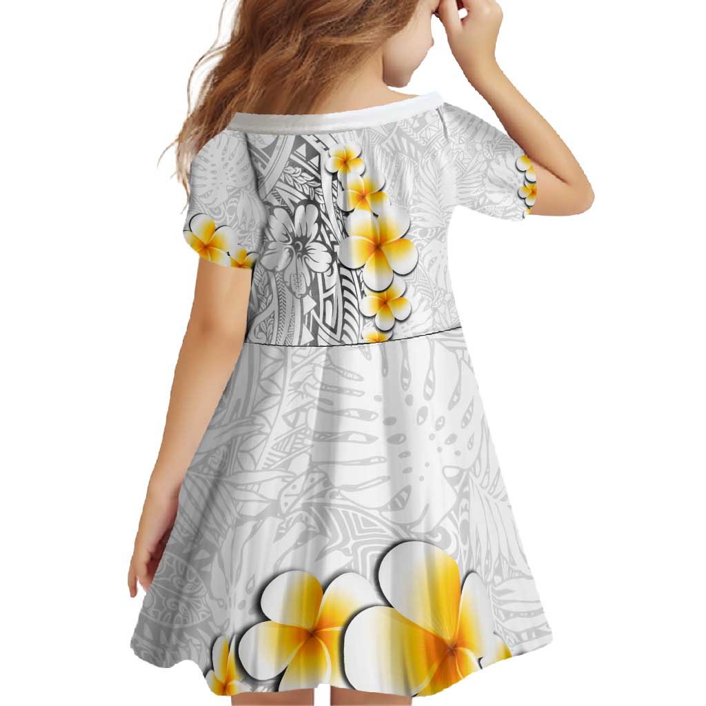 White Tropical Plumeria With Galaxy Polynesian Art Family Matching Off Shoulder Maxi Dress and Hawaiian Shirt