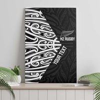 New Zealand Silver Fern Rugby Custom Canvas Wall Art Maori Koru Go Black Fern - Polynesian Pride