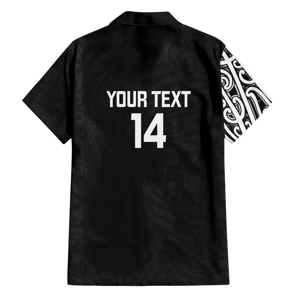 New Zealand Silver Fern Rugby Custom Family Matching Long Sleeve Bodycon Dress and Hawaiian Shirt Maori Koru Go Black Fern - Polynesian Pride