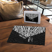 New Zealand Silver Fern Rugby Custom Puzzle Maori Koru Go Black Fern - Polynesian Pride