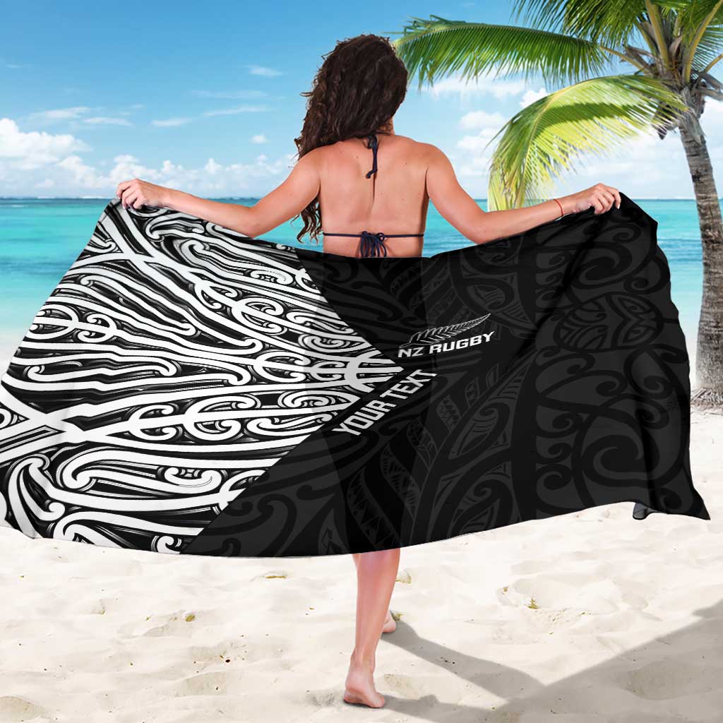 New Zealand Silver Fern Rugby Custom Sarong Maori Koru Go Black Fern - Polynesian Pride