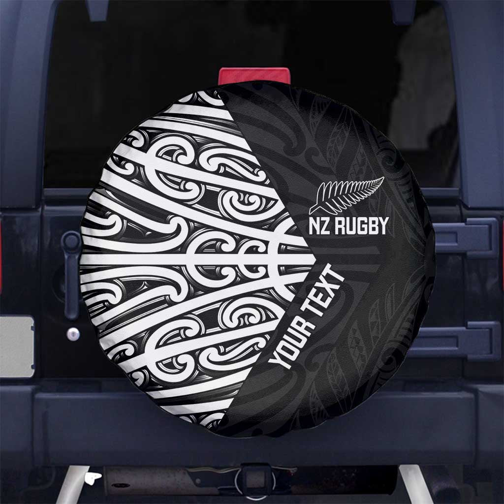 New Zealand Silver Fern Rugby Custom Spare Tire Cover Maori Koru Go Black Fern - Polynesian Pride