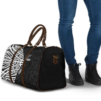 New Zealand Silver Fern Rugby Custom Travel Bag Maori Koru Go Black Fern - Polynesian Pride