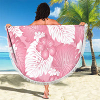 Pink Aloha Hawaii Beach Blanket Monstera Hibiscus Plumeria Seamless Vibes - Polynesian Pride