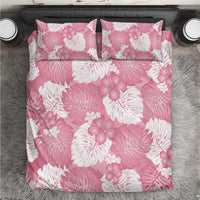 Pink Aloha Hawaii Bedding Set Monstera Hibiscus Plumeria Seamless Vibes - Polynesian Pride