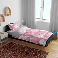 Pink Aloha Hawaii Bedding Set Monstera Hibiscus Plumeria Seamless Vibes - Polynesian Pride