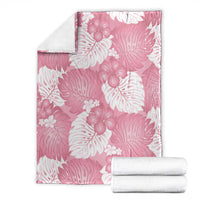 Pink Aloha Hawaii Blanket Monstera Hibiscus Plumeria Seamless Vibes - Polynesian Pride