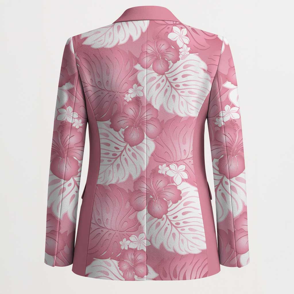 Pink Aloha Hawaii Blazer Monstera Hibiscus Plumeria Seamless Vibes - Polynesian Pride