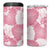Pink Aloha Hawaii 4 in 1 Can Cooler Tumbler Monstera Hibiscus Plumeria Seamless Vibes - Polynesian Pride