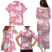Pink Aloha Hawaii Family Matching Puletasi and Hawaiian Shirt Monstera Hibiscus Plumeria Seamless Vibes - Polynesian Pride