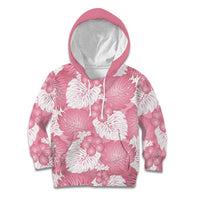 Pink Aloha Hawaii Kid Hoodie Monstera Hibiscus Plumeria Seamless Vibes - Polynesian Pride