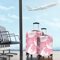 Pink Aloha Hawaii Luggage Cover Monstera Hibiscus Plumeria Seamless Vibes - Polynesian Pride