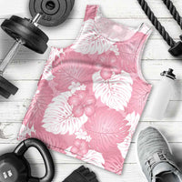 Pink Aloha Hawaii Men Tank Top Monstera Hibiscus Plumeria Seamless Vibes - Polynesian Pride