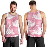 Pink Aloha Hawaii Men Tank Top Monstera Hibiscus Plumeria Seamless Vibes - Polynesian Pride