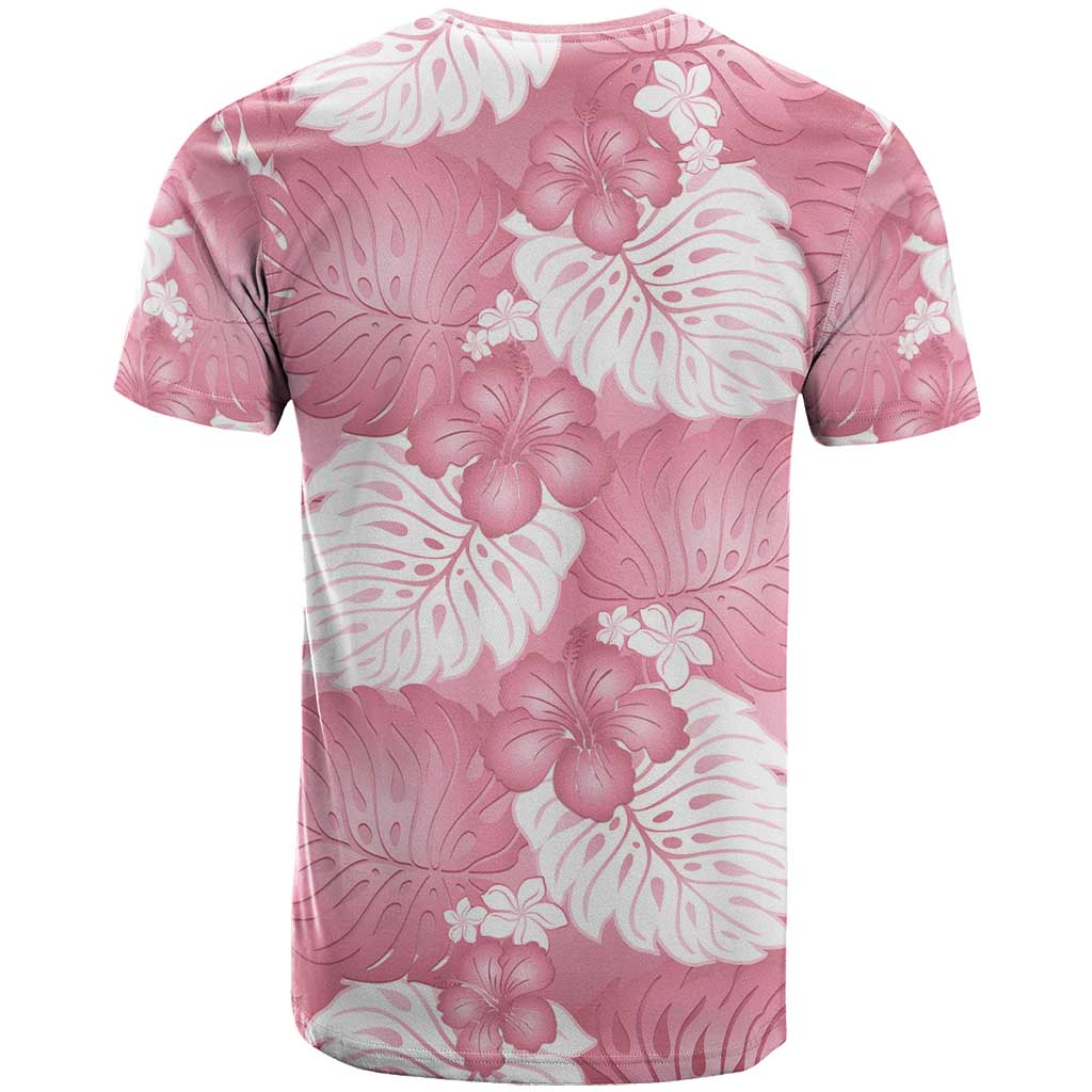 Pink Aloha Hawaii T Shirt Monstera Hibiscus Plumeria Seamless Vibes - Polynesian Pride