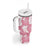 Pink Aloha Hawaii Tumbler With Handle Monstera Hibiscus Plumeria Seamless Vibes - Polynesian Pride