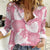 Pink Aloha Hawaii Women Casual Shirt Monstera Hibiscus Plumeria Seamless Vibes - Polynesian Pride