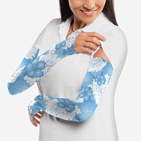 Blue Aloha Hawaii Arm Sleeves Monstera Hibiscus Plumeria Seamless Vibes - Polynesian Pride