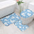 Blue Aloha Hawaii Bathroom Set Monstera Hibiscus Plumeria Seamless Vibes - Polynesian Pride