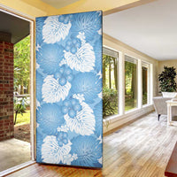 Blue Aloha Hawaii Door Cover Monstera Hibiscus Plumeria Seamless Vibes - Polynesian Pride