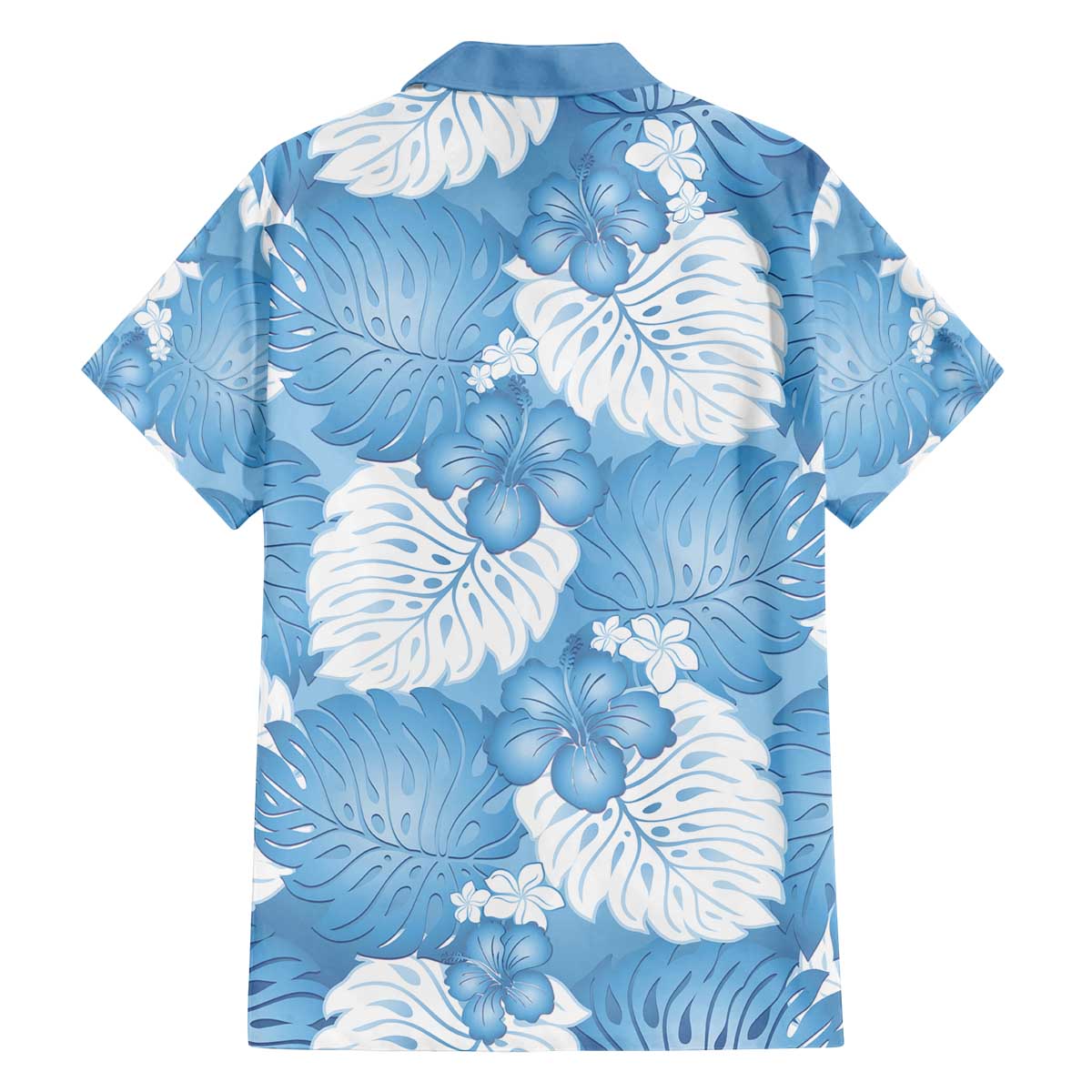 Blue Aloha Hawaii Family Matching Off The Shoulder Long Sleeve Dress and Hawaiian Shirt Monstera Hibiscus Plumeria Seamless Vibes - Polynesian Pride