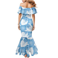 Blue Aloha Hawaii Mermaid Dress Monstera Hibiscus Plumeria Seamless Vibes - Polynesian Pride