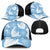 Blue Aloha Hawaii Mesh Trucker Cap Monstera Hibiscus Plumeria Seamless Vibes - Polynesian Pride