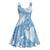 Blue Aloha Hawaii Midi Dress Monstera Hibiscus Plumeria Seamless Vibes - Polynesian Pride