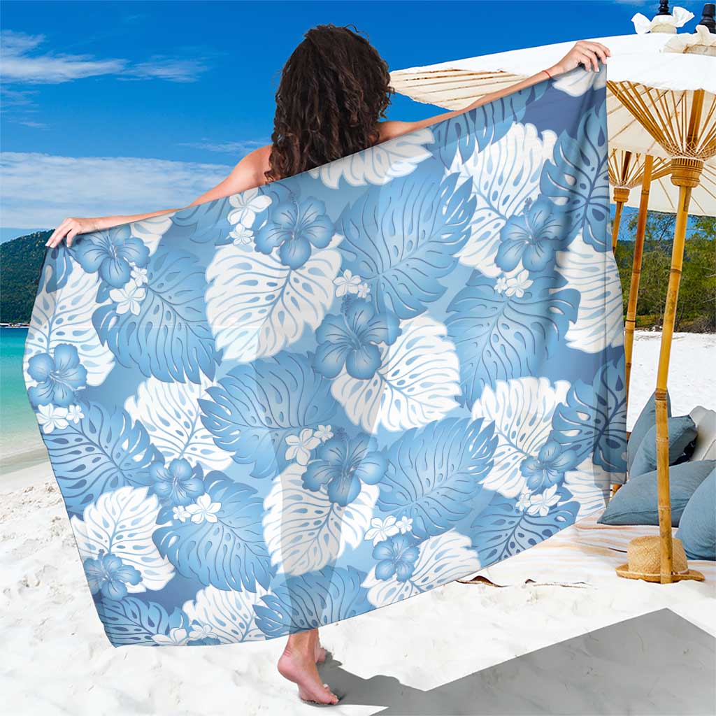 Blue Aloha Hawaii Sarong Monstera Hibiscus Plumeria Seamless Vibes - Polynesian Pride