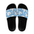 Blue Aloha Hawaii Slide Sandals Monstera Hibiscus Plumeria Seamless Vibes - Polynesian Pride