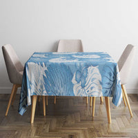 Blue Aloha Hawaii Tablecloth Monstera Hibiscus Plumeria Seamless Vibes - Polynesian Pride