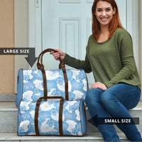 Blue Aloha Hawaii Travel Bag Monstera Hibiscus Plumeria Seamless Vibes - Polynesian Pride