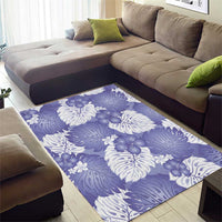 Purple Aloha Hawaii Area Rug Monstera Hibiscus Plumeria Seamless Vibes - Polynesian Pride