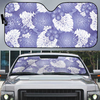 Purple Aloha Hawaii Auto Sun Shade Monstera Hibiscus Plumeria Seamless Vibes - Polynesian Pride