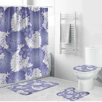 Purple Aloha Hawaii Bathroom Set Monstera Hibiscus Plumeria Seamless Vibes - Polynesian Pride
