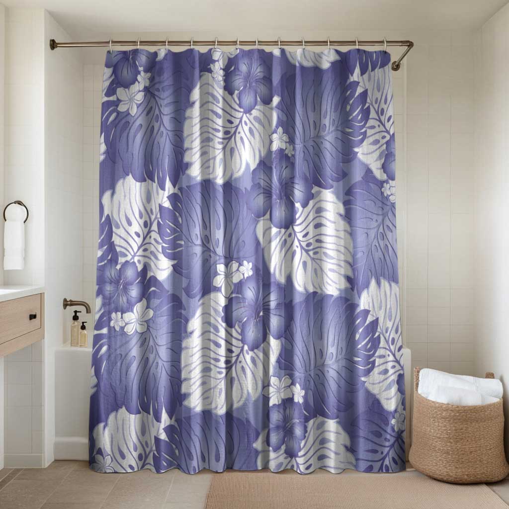Purple Aloha Hawaii Bathroom Set Monstera Hibiscus Plumeria Seamless Vibes - Polynesian Pride