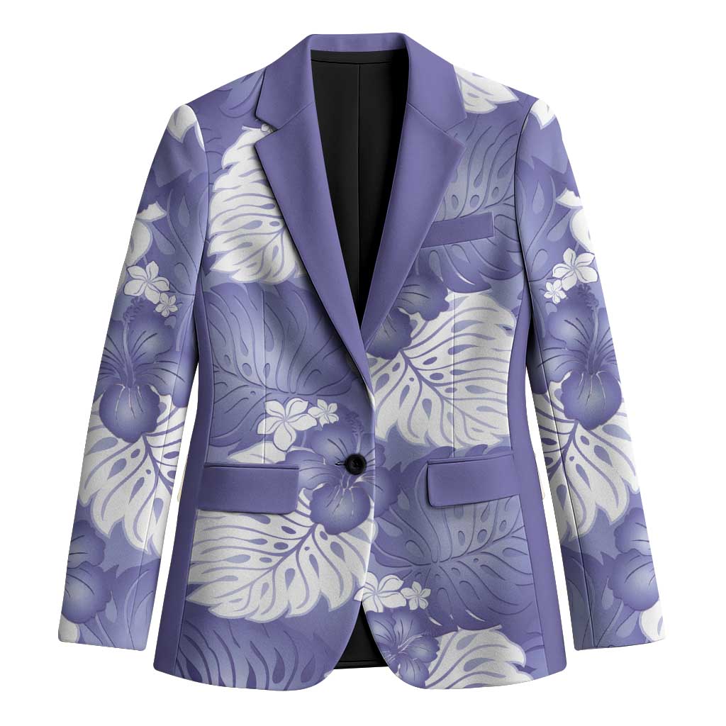 Purple Aloha Hawaii Blazer Monstera Hibiscus Plumeria Seamless Vibes - Polynesian Pride