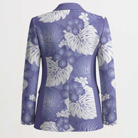 Purple Aloha Hawaii Blazer Monstera Hibiscus Plumeria Seamless Vibes - Polynesian Pride