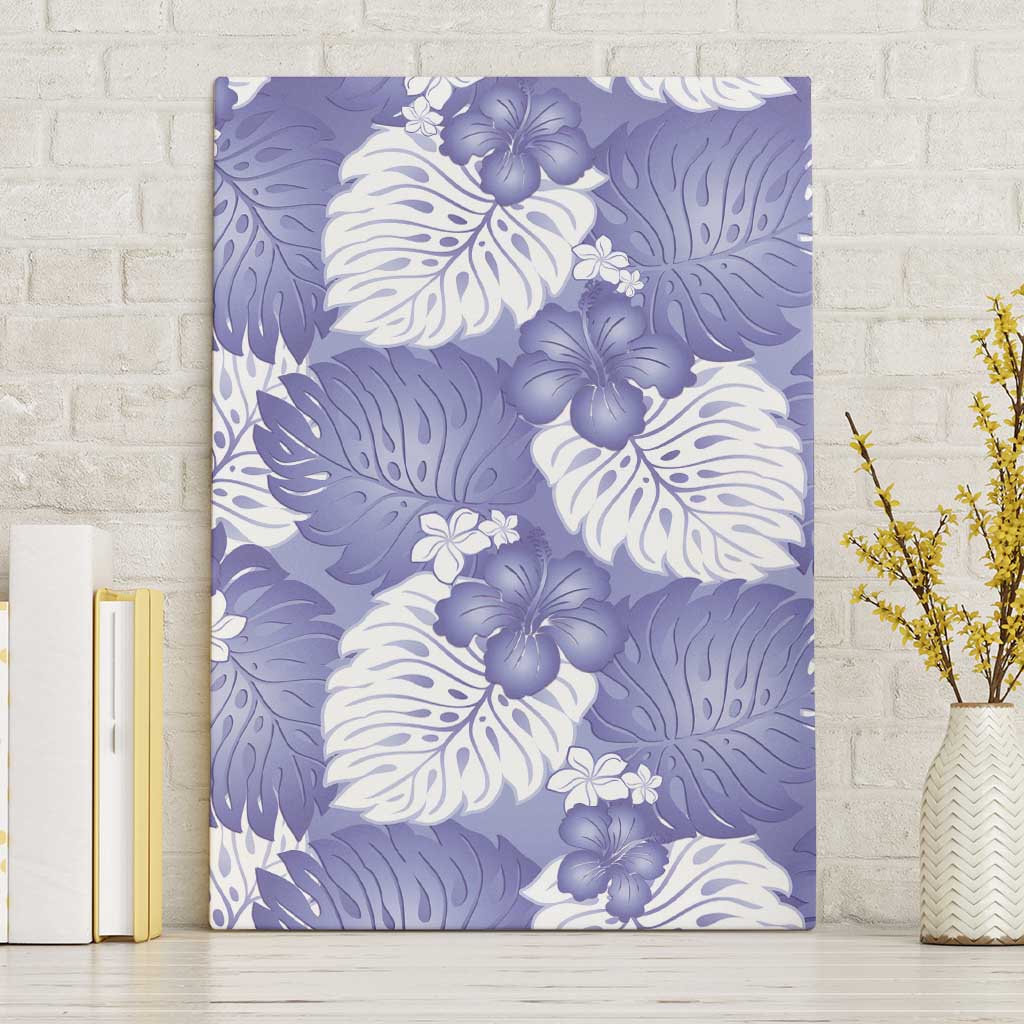 Purple Aloha Hawaii Canvas Wall Art Monstera Hibiscus Plumeria Seamless Vibes - Polynesian Pride