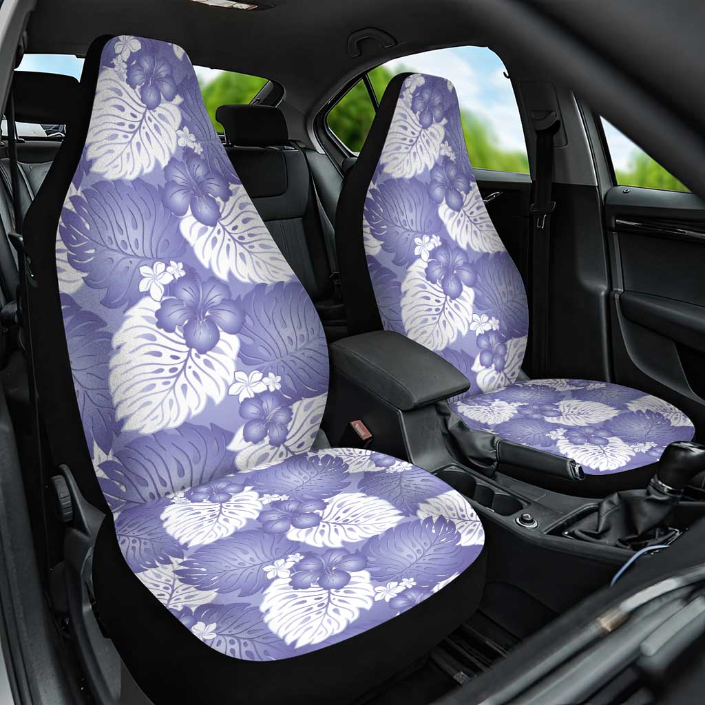 Purple Aloha Hawaii Car Seat Cover Monstera Hibiscus Plumeria Seamless Vibes - Polynesian Pride