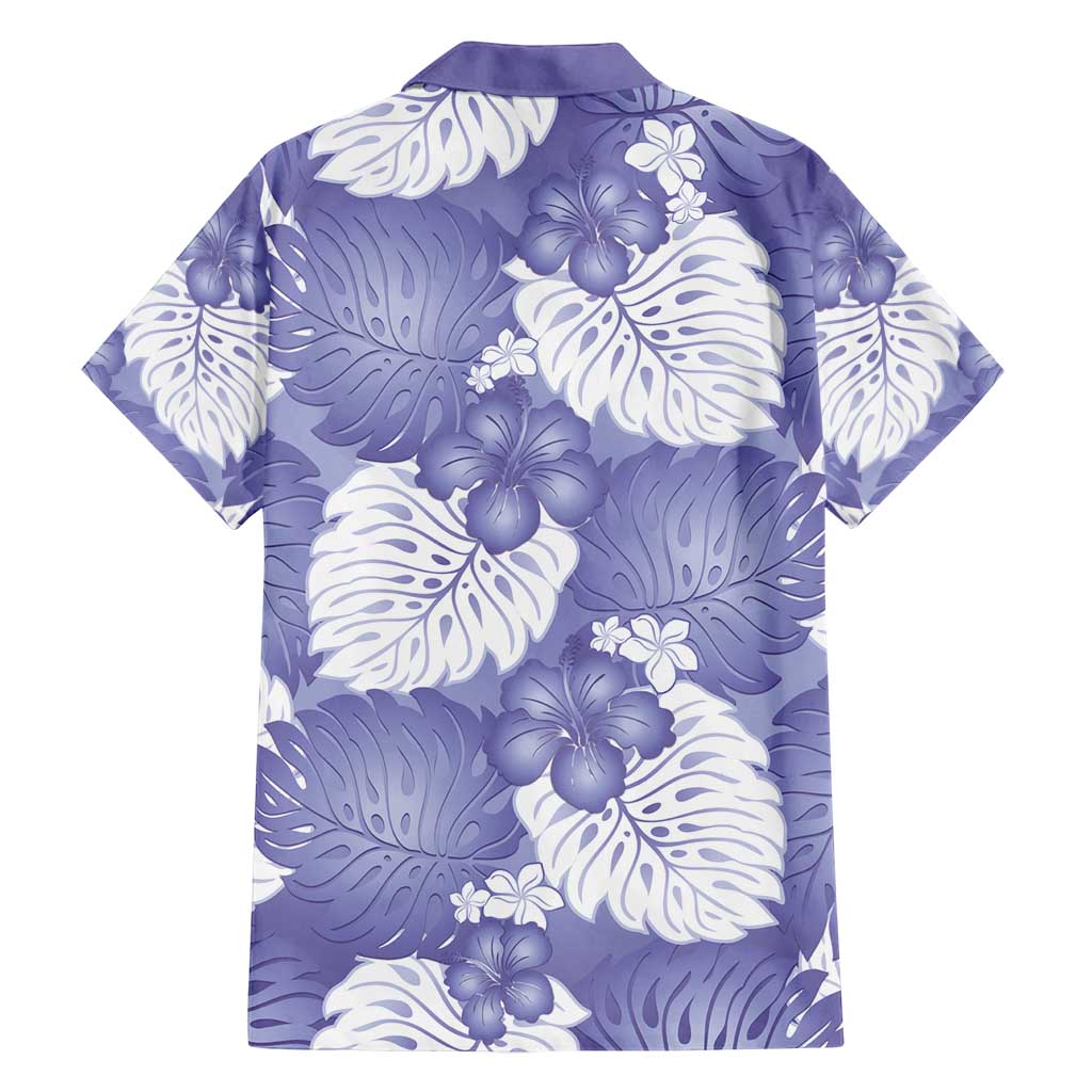 Purple Aloha Hawaii Family Matching Long Sleeve Bodycon Dress and Hawaiian Shirt Monstera Hibiscus Plumeria Seamless Vibes - Polynesian Pride