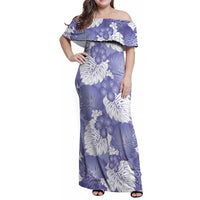 Purple Aloha Hawaii Family Matching Off Shoulder Maxi Dress and Hawaiian Shirt Monstera Hibiscus Plumeria Seamless Vibes - Polynesian Pride
