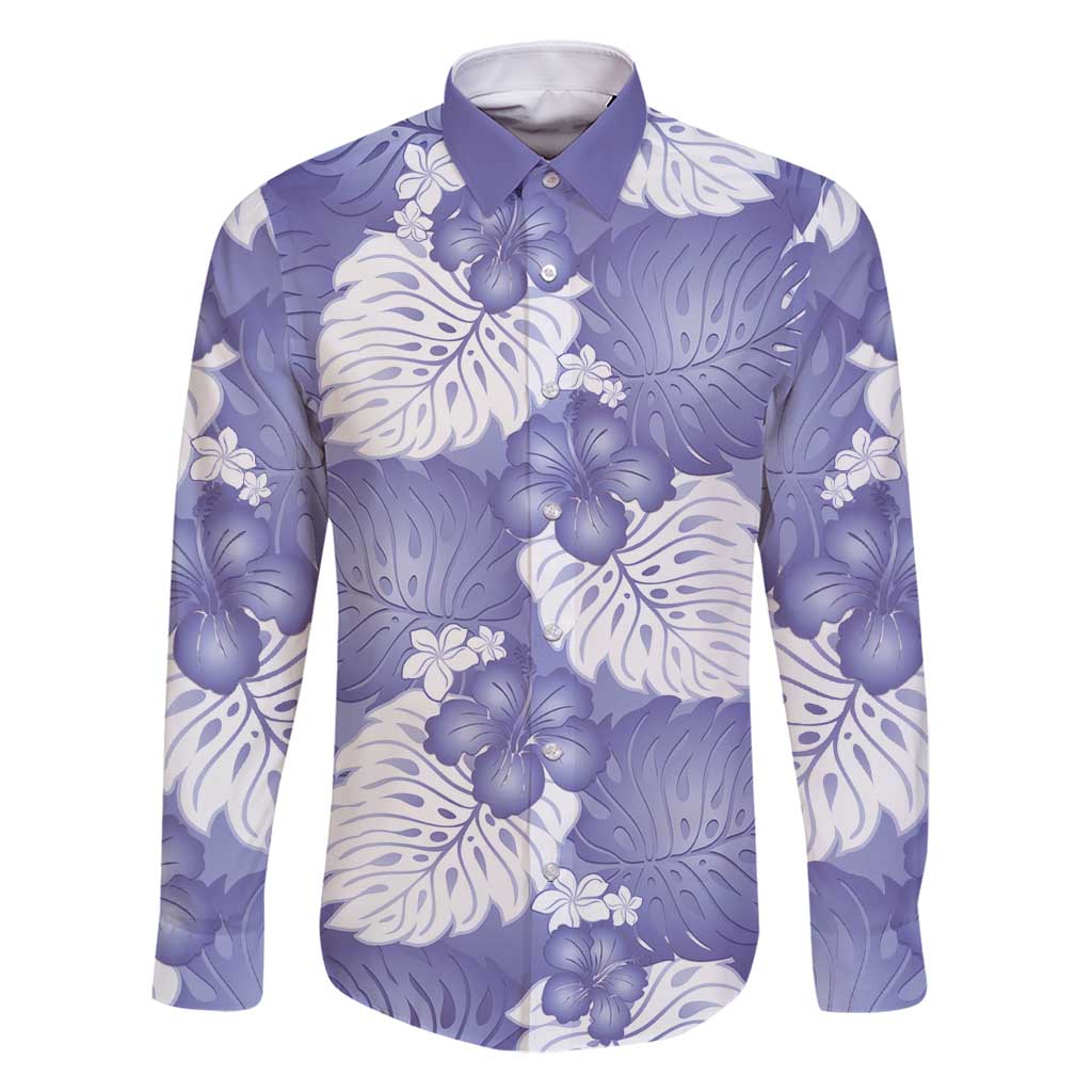 Purple Aloha Hawaii Family Matching Off Shoulder Short Dress and Hawaiian Shirt Monstera Hibiscus Plumeria Seamless Vibes - Polynesian Pride