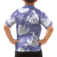 Purple Aloha Hawaii Family Matching Short Sleeve Bodycon Dress and Hawaiian Shirt Monstera Hibiscus Plumeria Seamless Vibes - Polynesian Pride