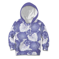 Purple Aloha Hawaii Kid Hoodie Monstera Hibiscus Plumeria Seamless Vibes - Polynesian Pride