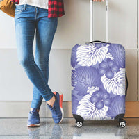 Purple Aloha Hawaii Luggage Cover Monstera Hibiscus Plumeria Seamless Vibes - Polynesian Pride