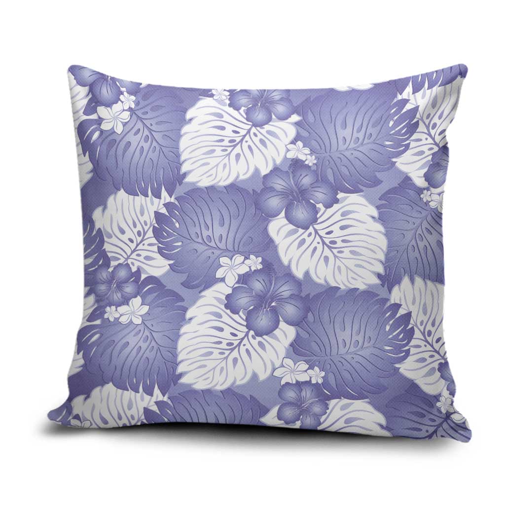 Purple Aloha Hawaii Pillow Cover Monstera Hibiscus Plumeria Seamless Vibes - Polynesian Pride